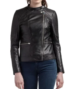 Veste en Cuir Leonie noire