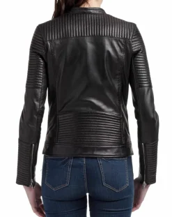 Veste en Cuir Leonie noire
