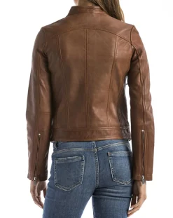 Veste en Cuir Madeira cognac