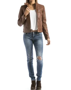 Veste en Cuir Madeira cognac