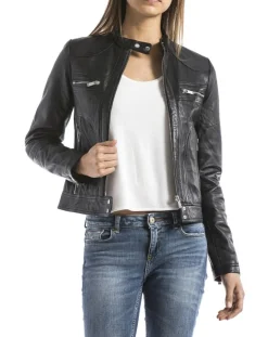 Veste en Cuir Madeira noire