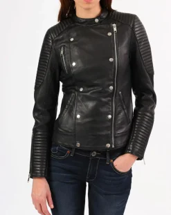 Veste en Cuir Marion noire