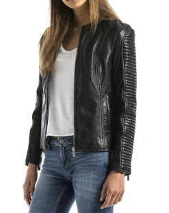 Veste en Cuir Maritza noire