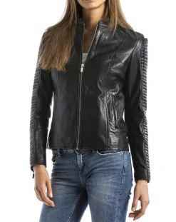 Veste en Cuir Maritza noire