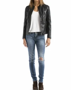 Veste en Cuir Maritza noire