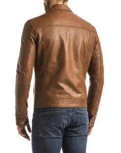 Veste en Cuir Mekong cognac