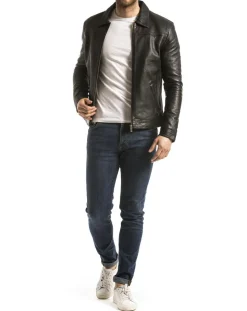 Veste en Cuir Mekong noire