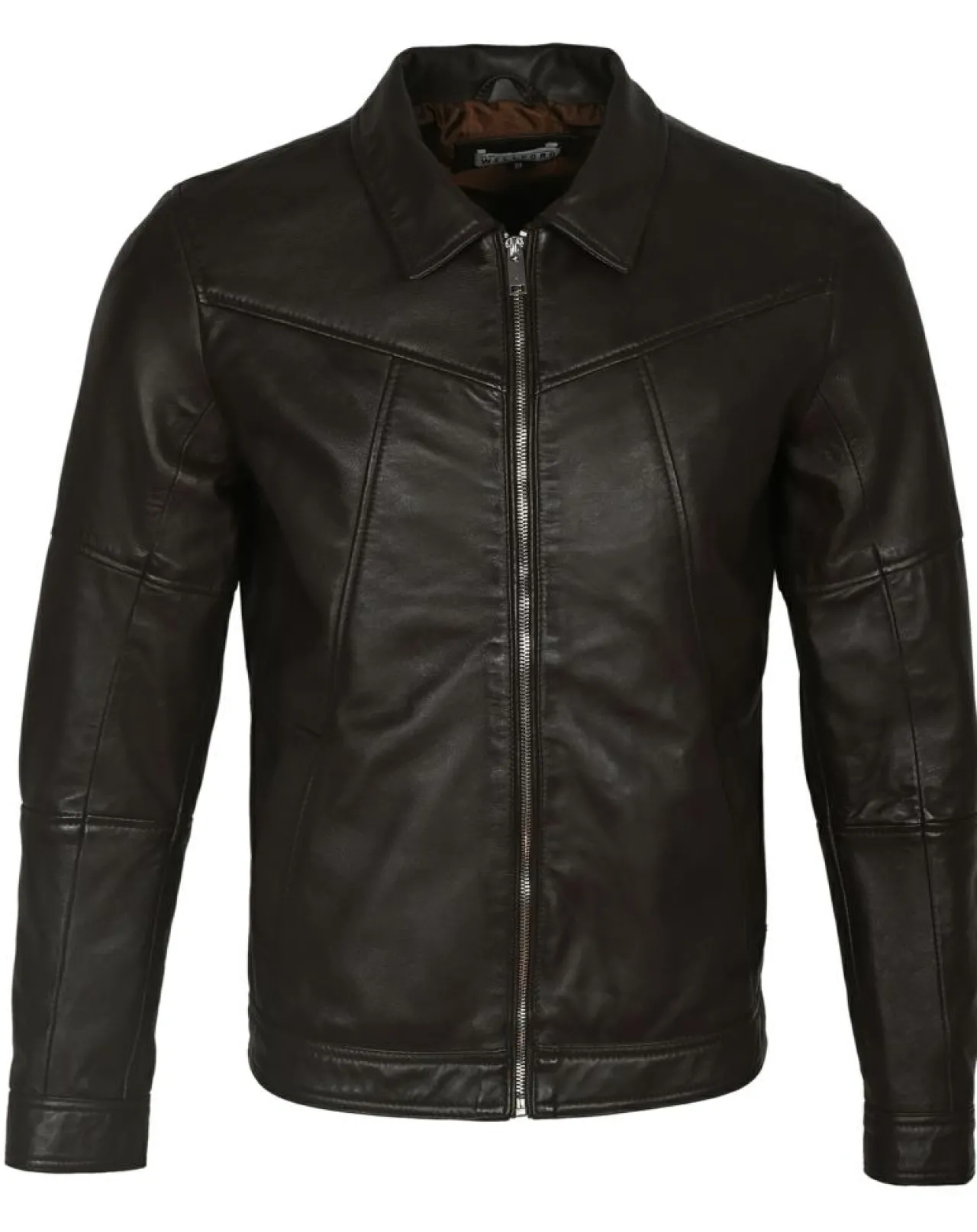 Veste en Cuir Micky marron foncé