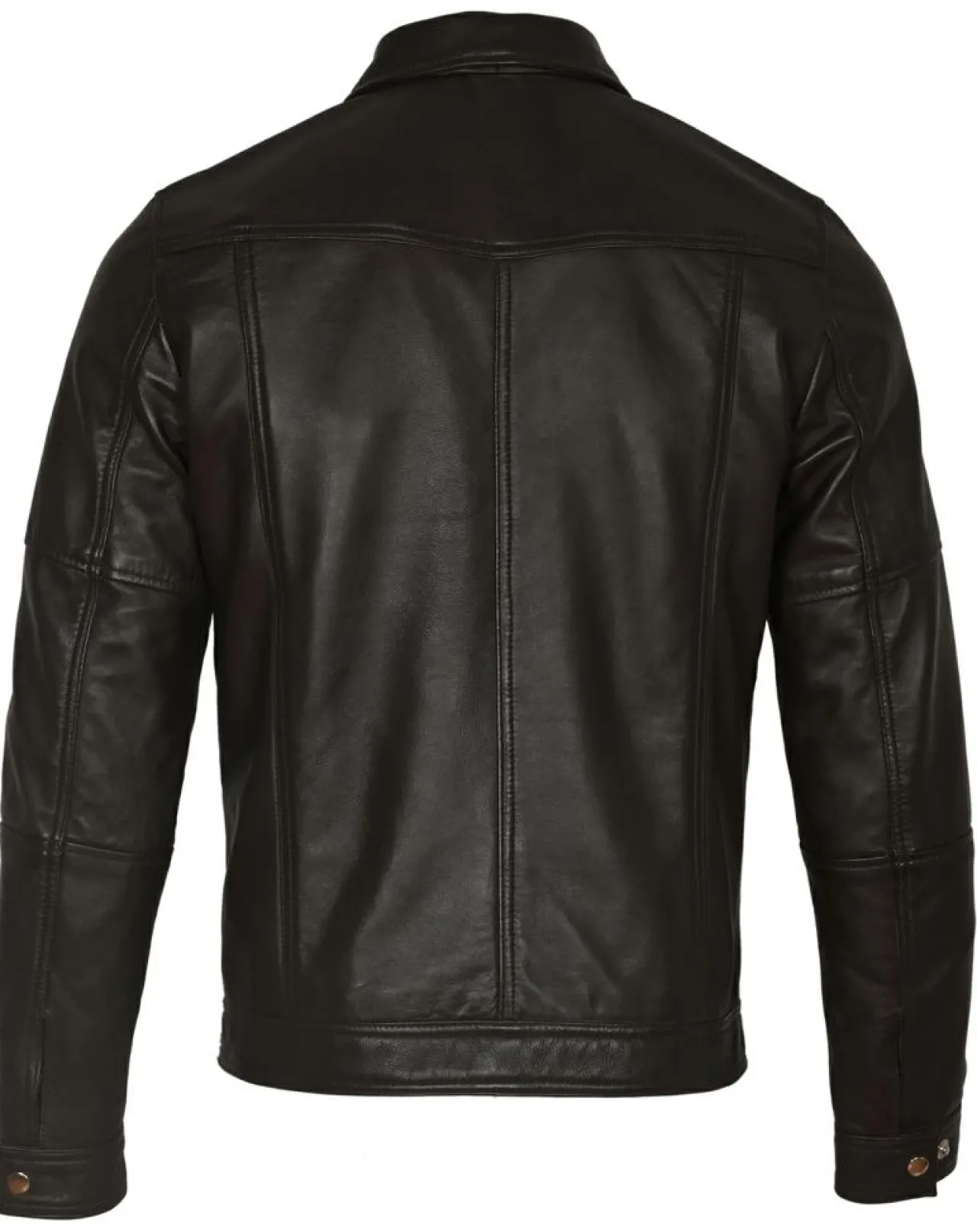 Veste en Cuir Micky marron foncé