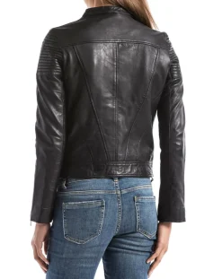 Veste en Cuir Narmada noire