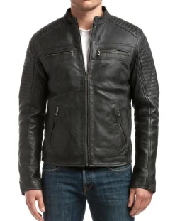 Veste en Cuir Neil noire