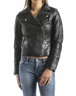 Veste en Cuir Nile noire