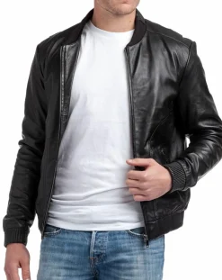Veste en Cuir Norman noire