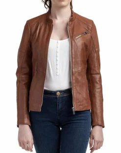 Veste en Cuir Nova cognac