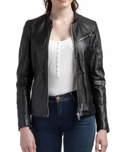 Veste en Cuir Nova noire