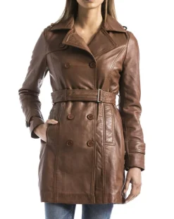 Veste en Cuir Oka cognac