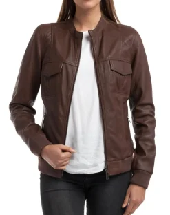 Veste en Cuir Oliv marron