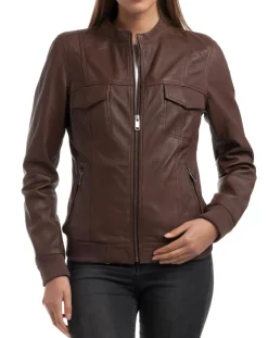 Veste en Cuir Oliv marron