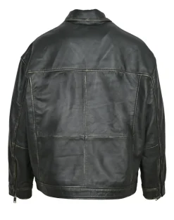 Veste en Cuir Oversize Aline noir ruboff