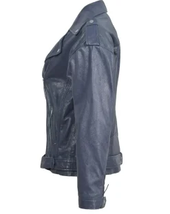 Veste en Cuir Oversize Carolane bleue