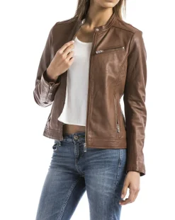 Veste en Cuir Pearl cognac