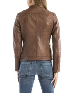 Veste en Cuir Pearl cognac
