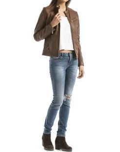 Veste en Cuir Pearl cognac