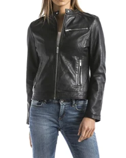 Veste en Cuir Pearl noire
