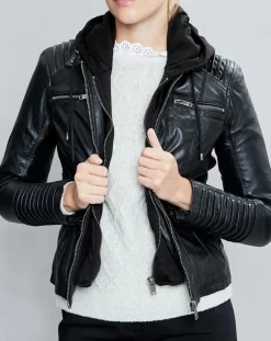 Veste en Cuir Pensacola noire