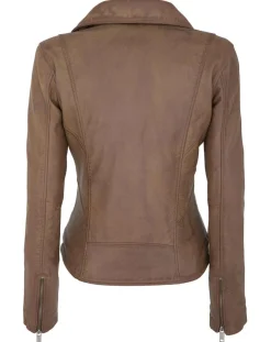 Veste en Cuir Polly vintage cognac