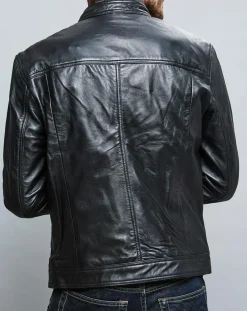 Veste en Cuir Raphael noire