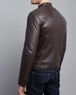 Veste en Cuir Raphaël marron