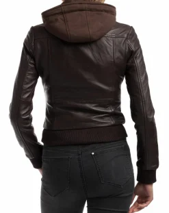 Veste en Cuir Roxane marron