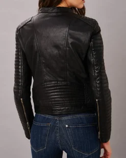 Veste en Cuir Sakura noire