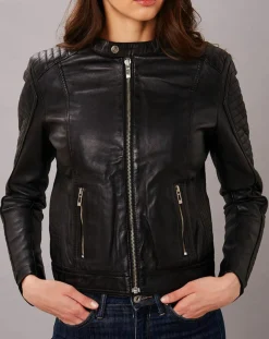 Veste en Cuir Sakura noire