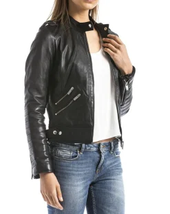 Veste en Cuir Sanaga noire