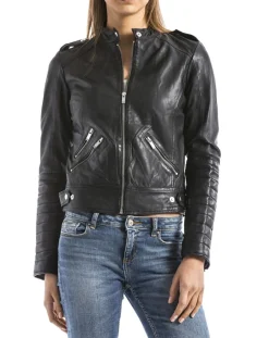 Veste en Cuir Sanaga noire