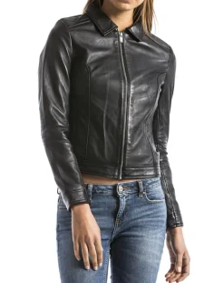 Veste en Cuir Savara noire