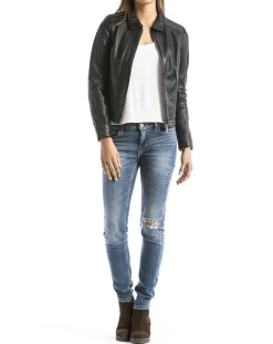 Veste en Cuir Savara noire