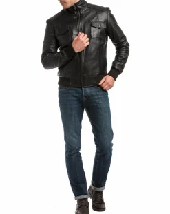 Veste en Cuir Simon noire