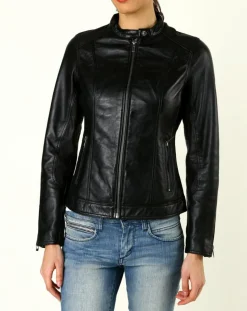 Veste en Cuir Talia noire
