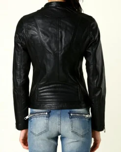 Veste en Cuir Talia noire