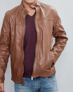 Veste en Cuir Taylor cognac