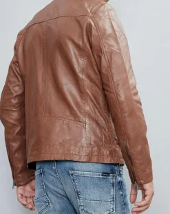 Veste en Cuir Taylor cognac