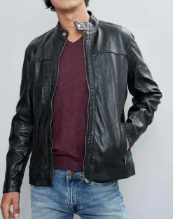 Veste en Cuir Taylor noire