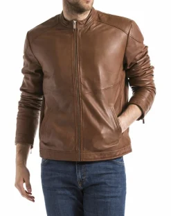 Veste en Cuir Tchar cognac