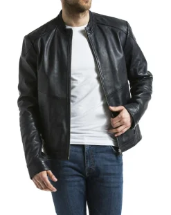 Veste en Cuir Tchar marine