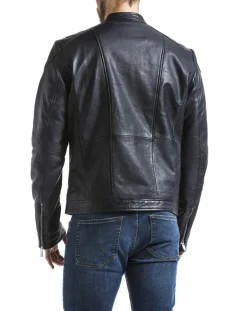 Veste en Cuir Tchar marine