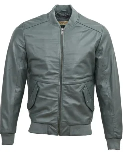 Veste en Cuir Theo grise