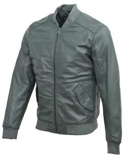 Veste en Cuir Theo grise